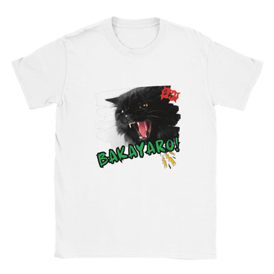 Camiseta unisex estampado de gato "Bakayaro!" Michilandia | La tienda online de los amantes de gatos