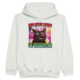 Sudadera con capucha júnior estampado de gato "Momento de Distancia" Michilandia