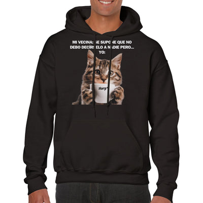 Sudadera con Capucha Unisex Estampado de Gato 