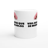 Taza Blanca con Impresión de Gato "Juguetes Fantasma" Michilandia | La tienda online de los fans de gatos