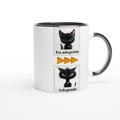 Taza Bicolor con Impresión de Gato "Antes y Después" Michilandia