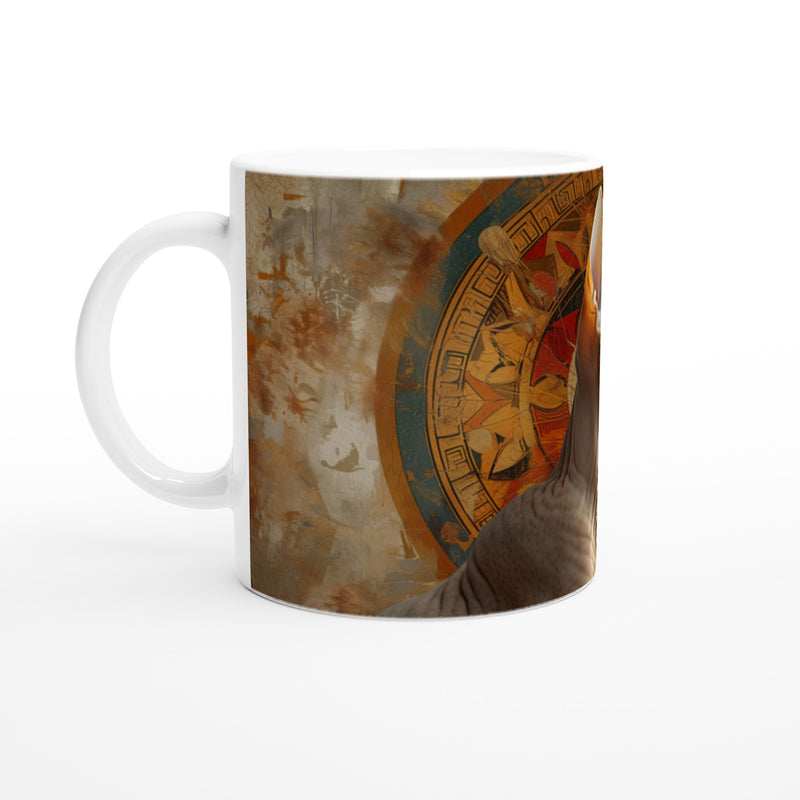 Taza Blanca con Impresión de Gato "Sphynx entre Dioses" Michilandia | La tienda online de los fans de gatos