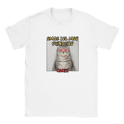 Camiseta júnior unisex estampado de gato 