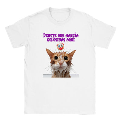 Camiseta júnior unisex estampado de gato 