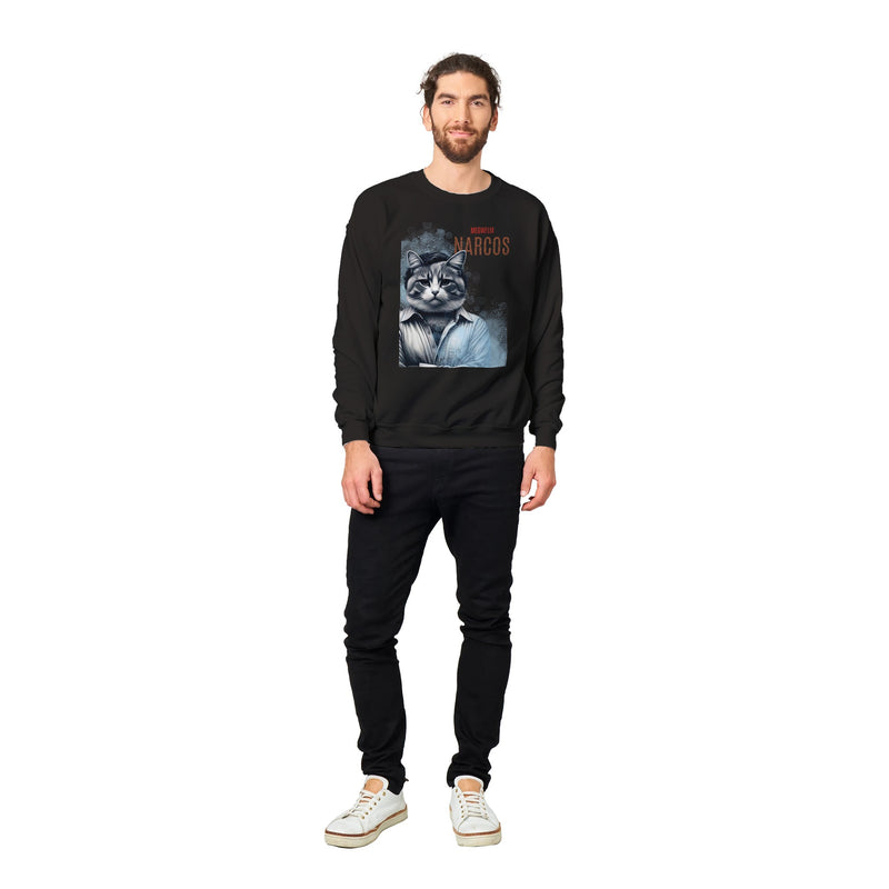 Sudadera Unisex Estampado de Gato "Narcogato" Michilandia | La tienda online de los fans de gatos