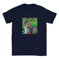 Camiseta júnior unisex estampado de gato "Hokuto no Meme" Navy