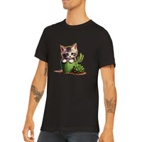 Camiseta unisex estampado de gato "Cactus comestible"