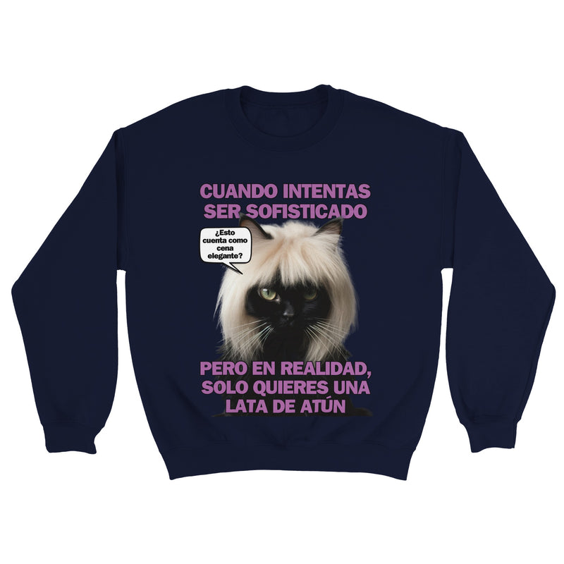 Sudadera Unisex Estampado de Gato "Elegancia Gatuna" Michilandia | La tienda online de los fans de gatos