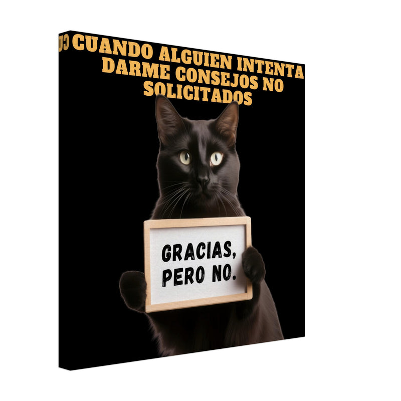 Lienzo de gato "No Gracias" Michilandia | La tienda online de los fans de gatos