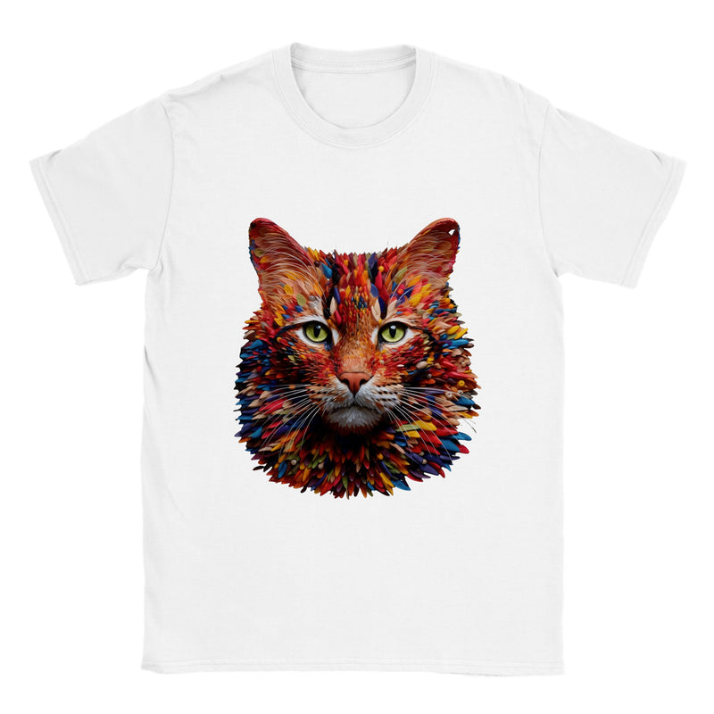 Camiseta unisex estampado de gato "Arte Felino en Colores" Gelato