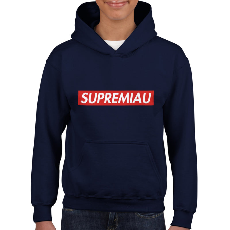 Sudadera con capucha júnior estampado "Supremiau" Michilandia | La tienda online de los fans de gatos