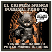 Póster Semibrillante de Gato con Marco Metal "Siesta de la Justicia" Michilandia | La tienda online de los fans de gatos