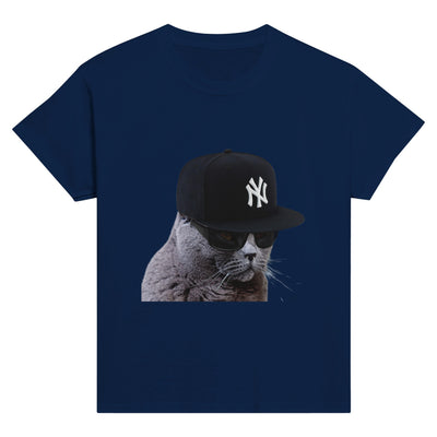 Camiseta Junior Unisex Estampado de Gato "El Swag" Michilandia | La tienda online de los fans de gatos