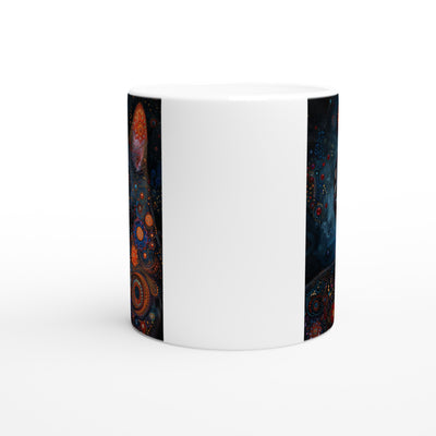 Taza Blanca con Impresión de Gato "Elegancia Klimtiana" Michilandia | La tienda online de los fans de gatos