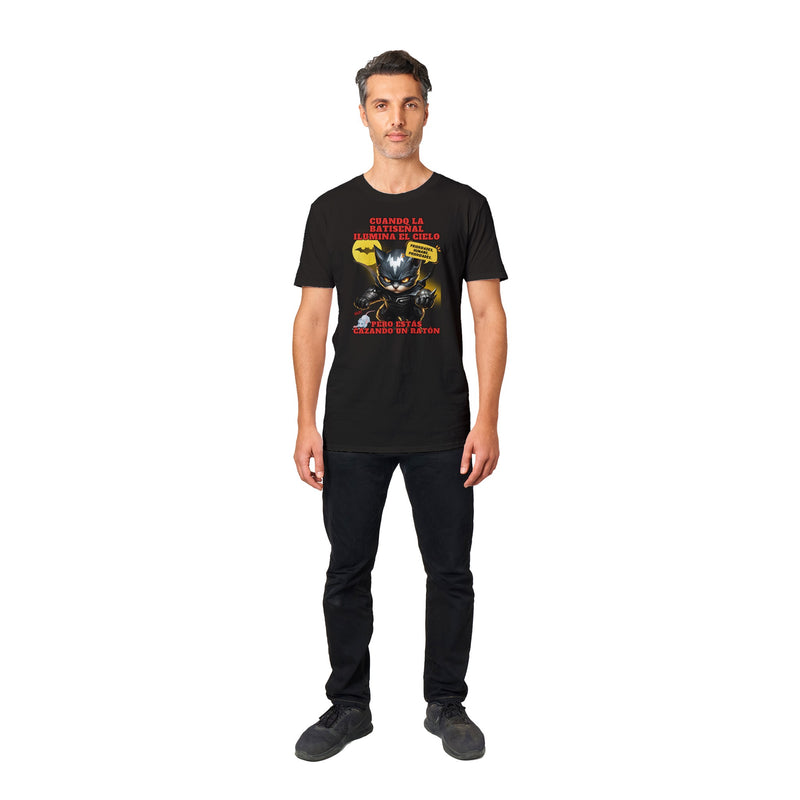 Camiseta unisex estampado de gato "Cazador Nocturno" Michilandia | La tienda online de los amantes de gatos