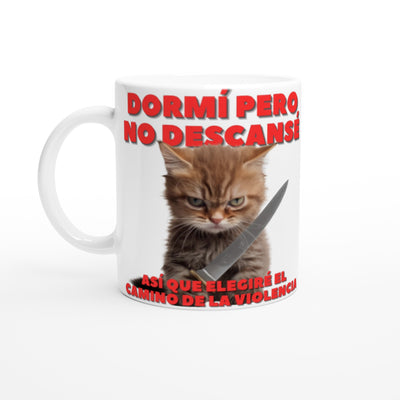 Taza Blanca con Impresión de Gato 