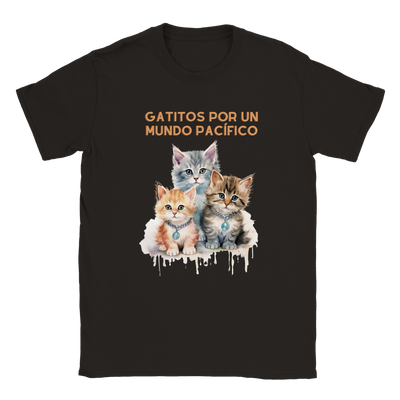 Camiseta unisex estampado de gato "Mundo pacífico" Gelato