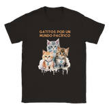 Camiseta unisex estampado de gato "Mundo pacífico" Gelato