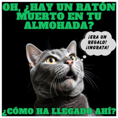 Panel de aluminio impresión de gato "Regalo Sorpresa" Michilandia | La tienda online de los amantes de gatos