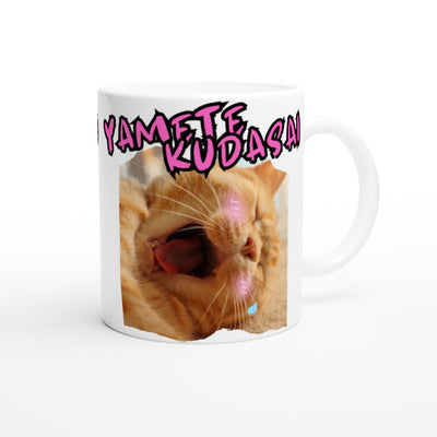 Taza blanca con impresión de gato "Yamete Kitty" Michilandia | La tienda online de los amantes de gatos