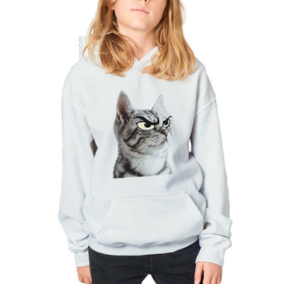 Sudadera con capucha júnior estampado de gato 