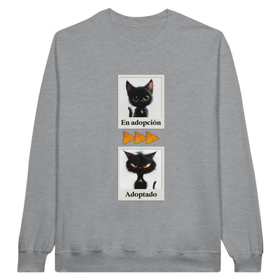 Sudadera Unisex Estampado de Gato "Antes y Después" Michilandia