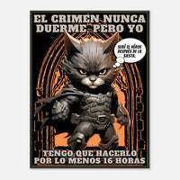 Póster Semibrillante de Gato con Marco Metal "Siesta de la Justicia" Michilandia | La tienda online de los fans de gatos