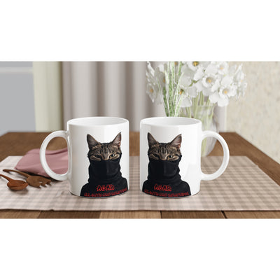 Taza Blanca con Impresión de Gato 