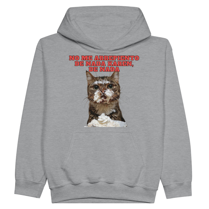 Sudadera con capucha júnior estampado de gato "Dulce Travieso" Michilandia | La tienda online de los fans de gatos