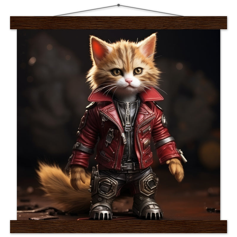 Póster semibrillante de gato con colgador "Michi Star Lord" Gelato