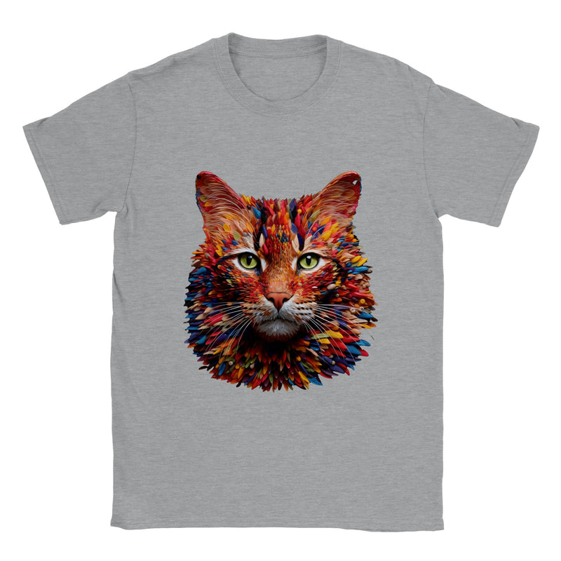 Camiseta unisex estampado de gato "Arte Felino en Colores" Gelato