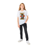 Camiseta Junior Unisex Estampado de Gato "De Batallas a Emojis" Michilandia | La tienda online de los fans de gatos