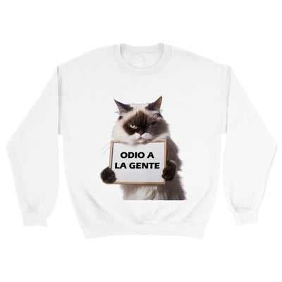 Sudadera unisex estampado de gato "Odio a la Gente" Gelato