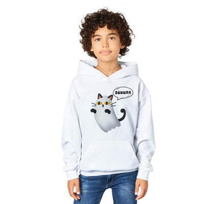 Sudadera con capucha júnior estampado de gato 