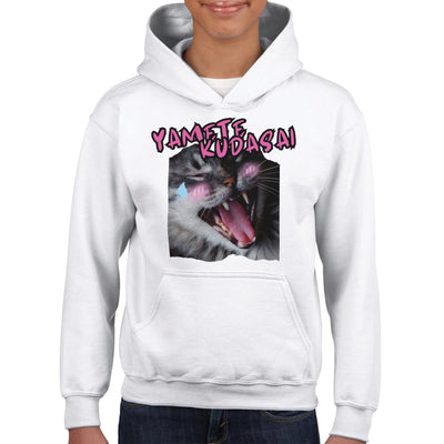 Sudadera con capucha júnior estampado de gato 