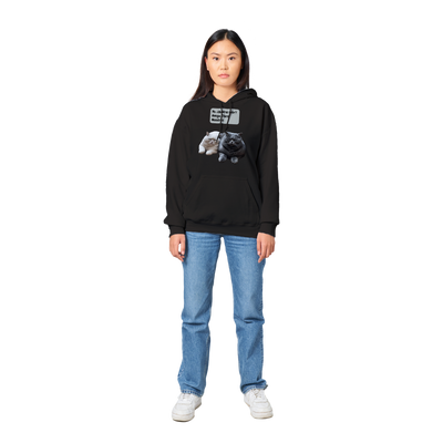 Sudadera con capucha unisex estampado de gato "Michis relajados" Gelato