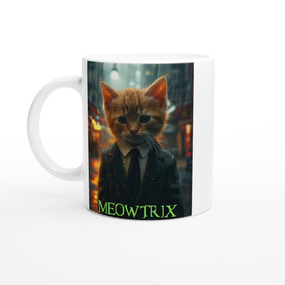 Taza Blanca con Impresión de Gato 