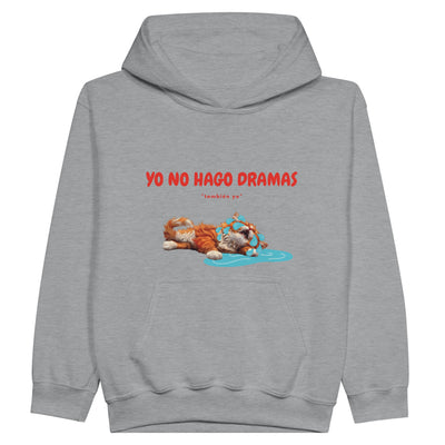 Sudadera con capucha júnior estampado de gato "Drama Queen" Michilandia