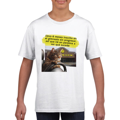 Camiseta Junior Unisex Estampado de Gato 