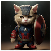 Póster de gato "Michi Captain America"