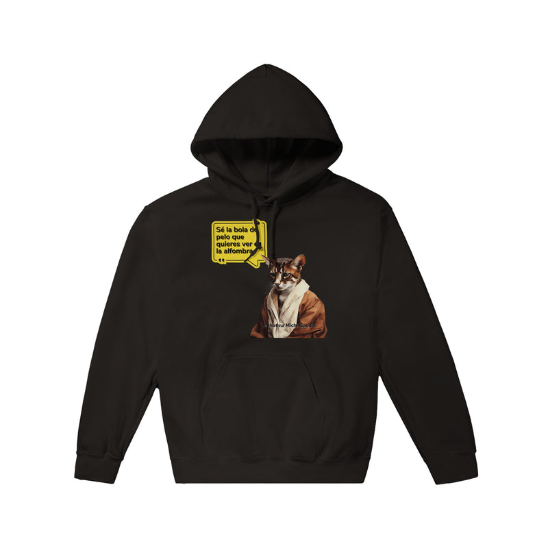 Sudadera con Capucha Unisex Estampado de Gato "Mahatma Michi Gandhi" Michilandia | La tienda online de los amantes de gatos