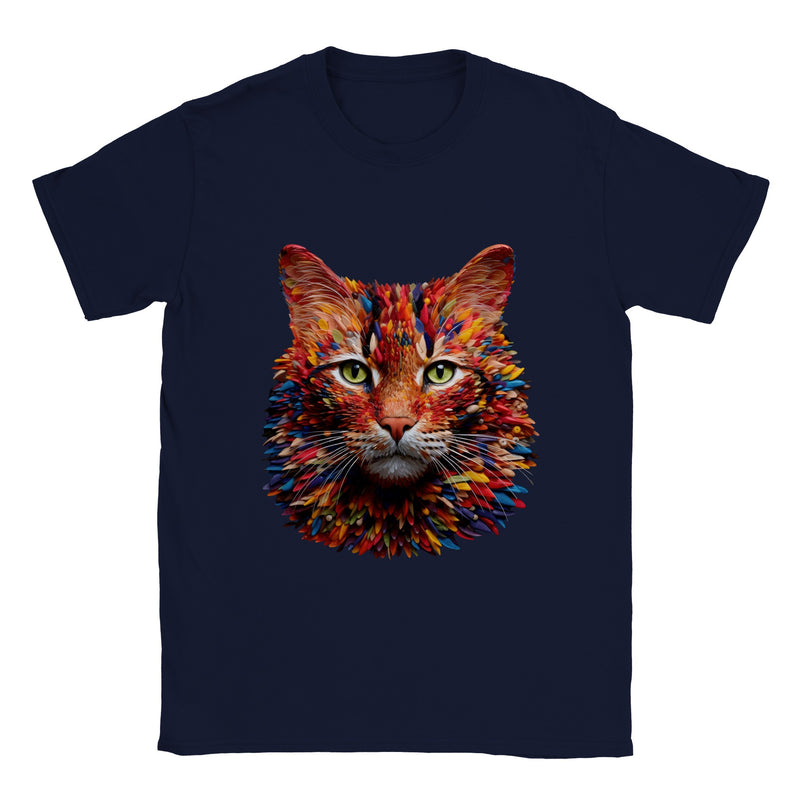 Camiseta unisex estampado de gato "Arte Felino en Colores" Gelato