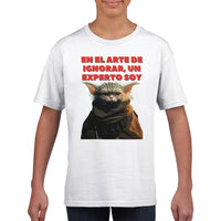 Camiseta Junior Unisex Estampado de Gato "Yoda Miau" Michilandia | La tienda online de los fans de gatos
