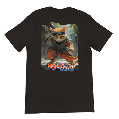 Camiseta Prémium Unisex Impresión Trasera de Gato "Misión Jounin Gatuno" Michilandia | La tienda online de los fans de gatos