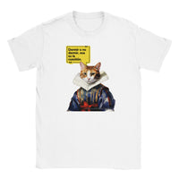 Camiseta júnior unisex estampado de gato 