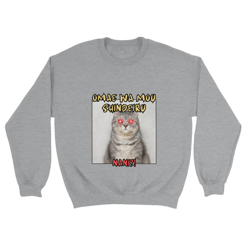 Sudadera unisex estampado de gato "Omae wa mou shindeiru" Michilandia | La tienda online de los amantes de gatos