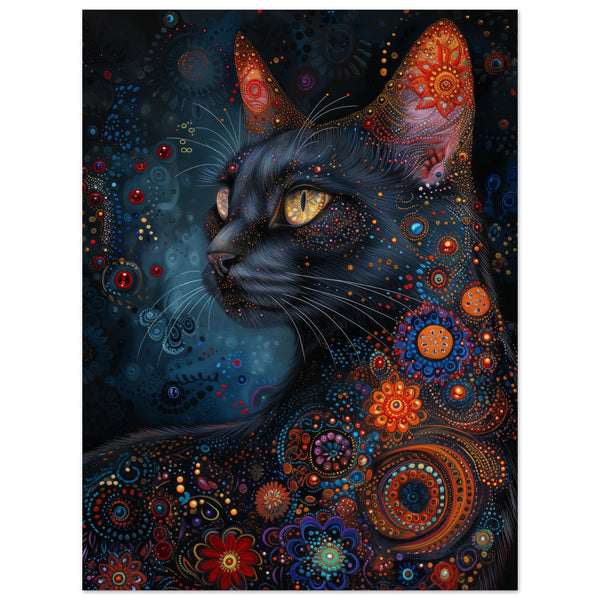 Panel de aluminio impresión de gato "Elegancia Klimtiana"