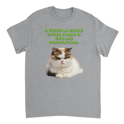 Camiseta Unisex Estampado de Gato "Opiniones No Solicitadas" Michilandia | La tienda online de los fans de gatos