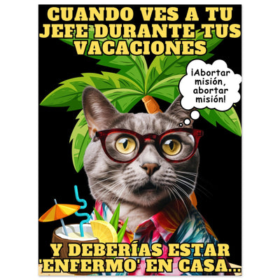 Panel de aluminio impresión de gato "Vacaciones Clandestinas" Michilandia | La tienda online de los amantes de gatos