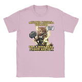 Camiseta Junior Unisex Estampado de Gato "El trueno que Maulla" Rosa claro